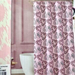 NIP! Betsy Johnson Hearts Sweet Pink Shower Curtain